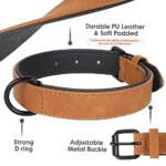 2pcs Large Adjustable Genuine Leather Dog Collar - Image 3