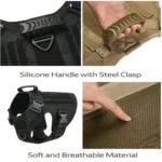 Black Tactical Dog Harness & Bungee Leash - Image 5