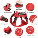 Pink Reflective Tactical Dog Harness Set - Image 3
