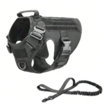 Black Tactical Dog Harness & Bungee Leash