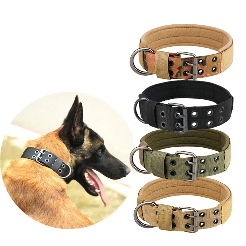 kf-Sc1385f82a7d84fa4b56ef93c25b9a0f6c Medium to Large Adjustable Nylon Tactical Dog Collar - Image 1