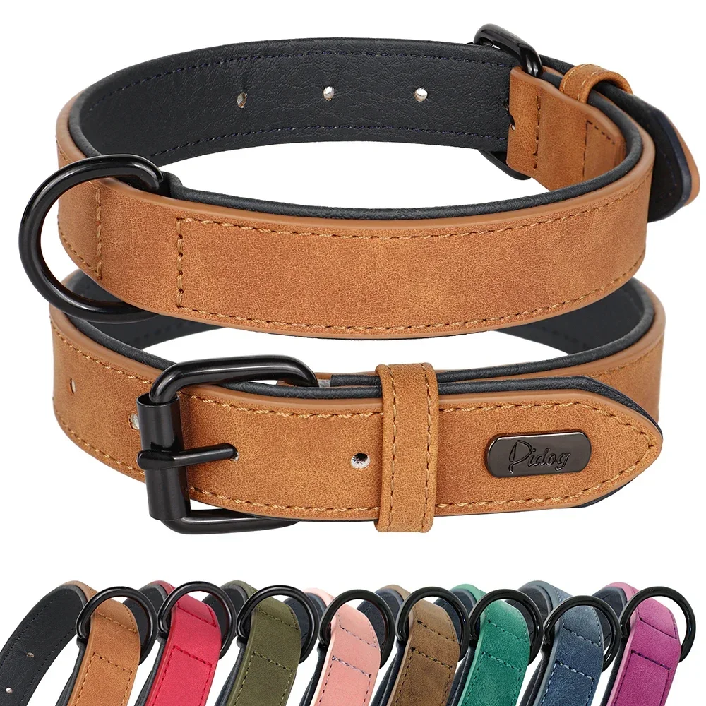 kf-Sc4a35a47e95c45eaa66312e1e791dfb9h 2pcs Large Adjustable Genuine Leather Dog Collar - Image 1
