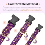 Adjustable Moon Print Cotton Dog Collar - Image 5