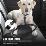 Heavy Duty Shock Absorbing Leashes with Car Seatbelt - Image 3