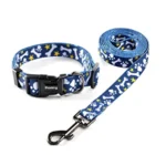 Bone Print Dog Collar & Leash Set
