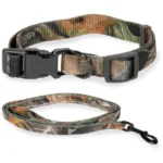 Camo Print Metal Buckle Dog Collar & 5ft Leash Set