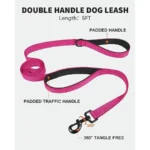 Reflective Martingale Escape-Proof Collar with 2 Handles - 16"-20" and Leash (5ft x 1") - Image 4