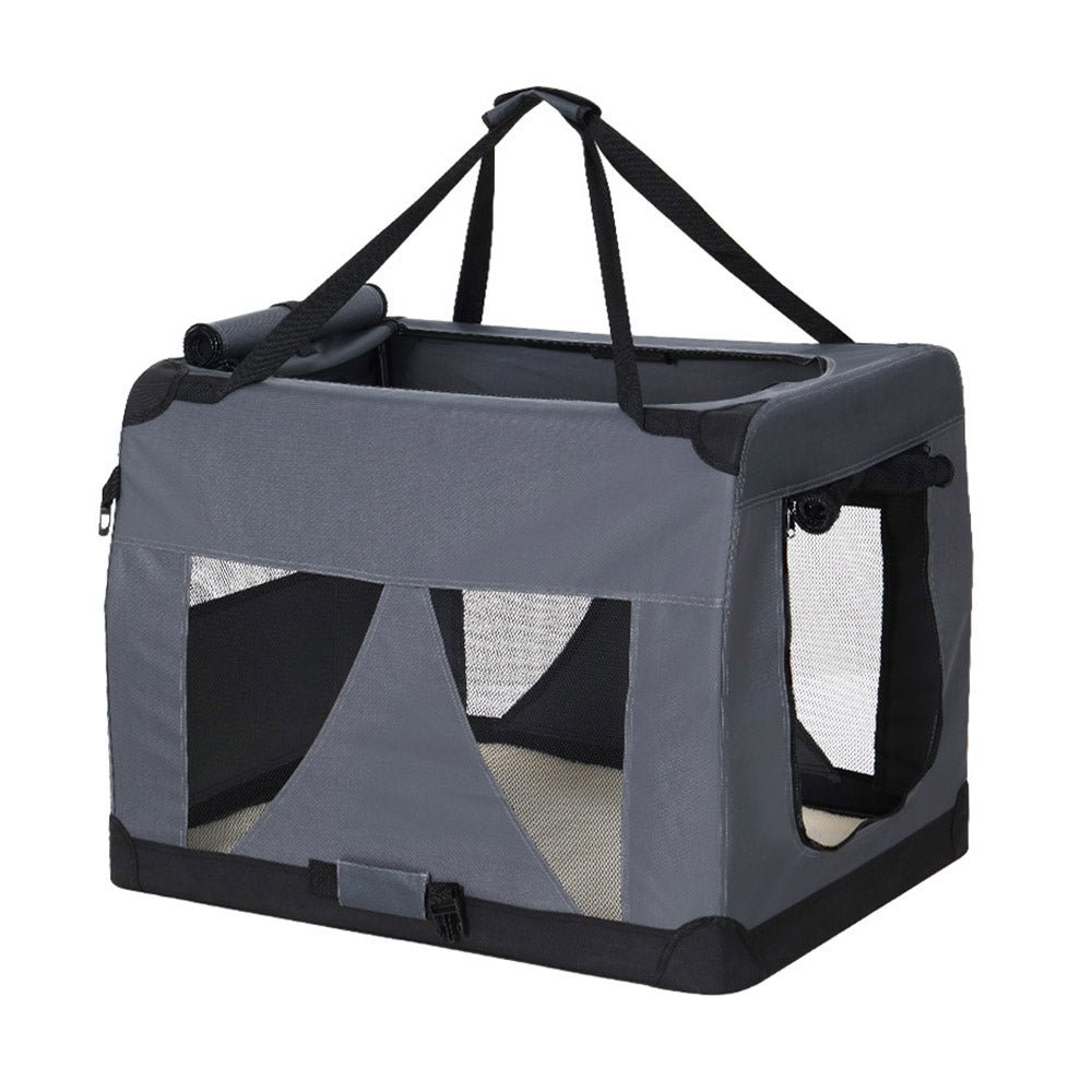 PET-CARRIER-XL-GR-00.jpg Portable Soft Crate Dog Carrier 82x58CM XL - Image 1