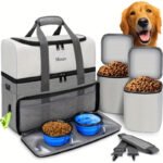 Dual Layer Dog Travel Bag with Bowls & Containers - Image 2