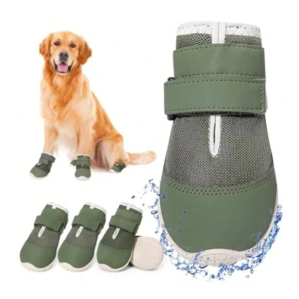 kf-S20d49b4bcf784a1582fc96e523cebf11G Breathable Mesh Dog Boots with Anti-Slip Paw Protection for Hot Pavement & Snow - Image 1