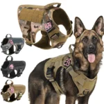 Tactical Dog Harness with Breathable Padding, Control Handle & MOLLE Panels