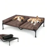 49-Inch XL Elevated Cooling Dog Bed with Removable Bolster Mat