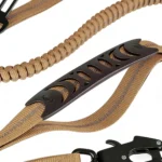 Tactical Reflective Dog Leash with Bungee Shock Absorber & Dual Handles - Image 3
