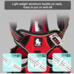 Four-Strap Nylon Dog Harness with Reflective Strips and 3 Buckles - Image 5
