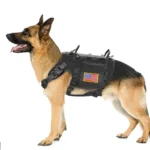 Padded Nylon Harness Vest with 2 Bags and 3 Flags for Working Dogs - Image 5