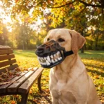 Werewolf Dog Muzzle Mask with Open Teeth and Elastic Strap - Image 3