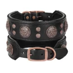 Studded Genuine Leather Dog Collar with Spikes for Medium Dogs - Image 2