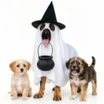 Ghost Cape Costume with Witch Hat for Halloween Dogs - Image 5
