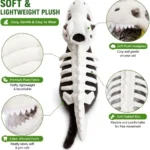 Slip-On T-Rex Skeleton Pet Costume with Skull Hood and Tail - Image 6