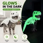 Slip-On T-Rex Skeleton Pet Costume with Skull Hood and Tail - Image 5