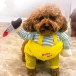 Upright Doll Costume for Small Dogs and Cats with Foam Knife