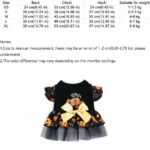Black Mesh Dog Dress with Pumpkin Print and Big Bow - Image 6